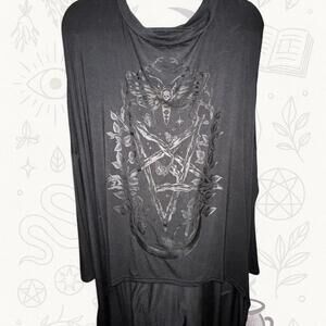 Killstar Occult Moth Pentagram Batwing Top – Oversized XL